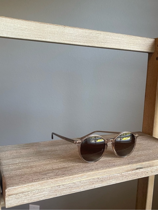 Quince Accessories - Quince Brixton Polarized Acetate Sunglasses Clear Taupe Brown Lenses Unisex Min